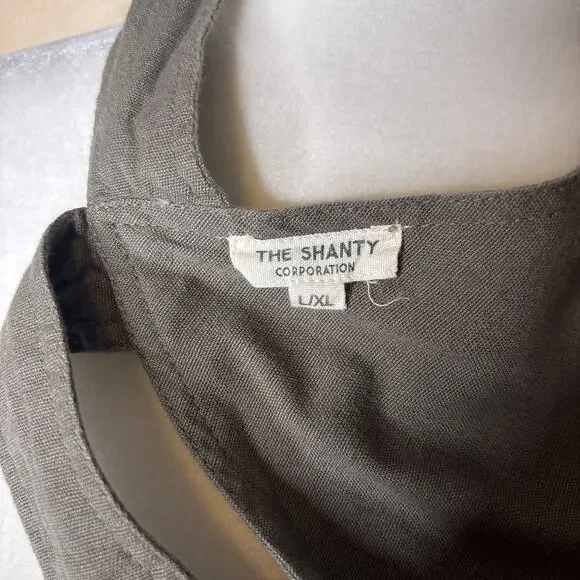 The Shanty Corporation Zhivago Pinafore Sleeveless Midi Dress Green L/XL - Picture 6 of 8